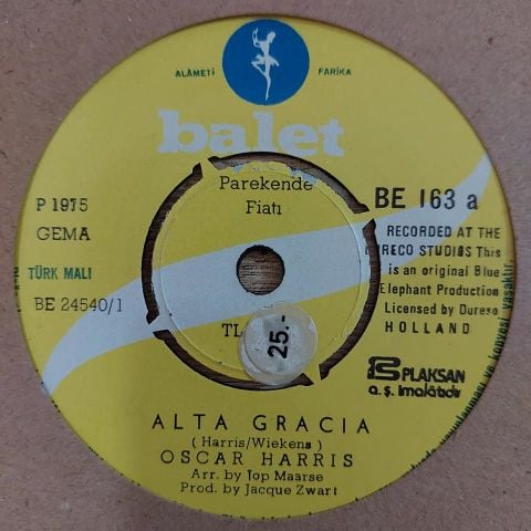 Oscar Harris – Alta Gracia 45LİK PLAK