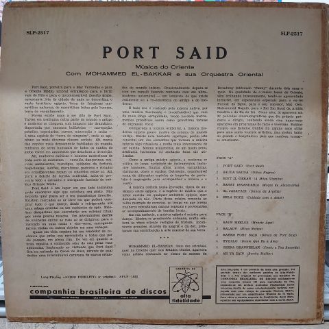 Mohammed El-Bakkar E A Sua Orquesta Oriental – Port Said - Musica De Oriente LP PLAK