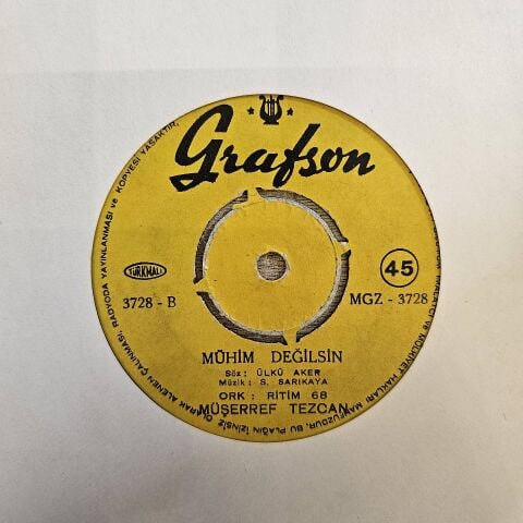 Müşerref Tezcan – Artık Mum Yakta Ara / Mühim Değilsin 45LİK PLAK