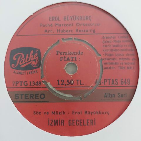 EROL BÜYÜKBURÇ - İZMİR GECELERİ 45LİK PLAK