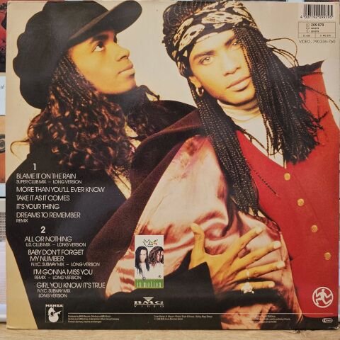 Milli Vanilli – All Or Nothing - The U.S.-Remix Album LP PLAK