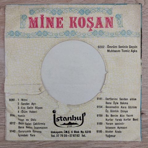 Mine Koşan – Vicdan Azabı / Yağmur 45LİK PLAK