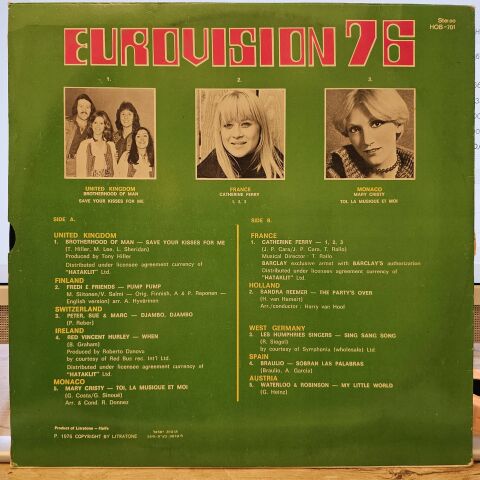 Various – Eurovision 76 LP PLAK