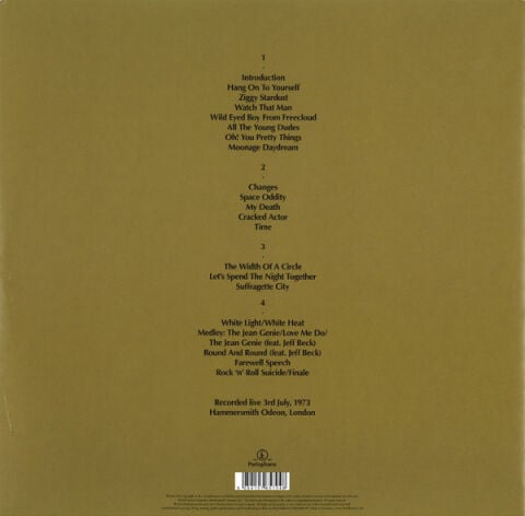 David Bowie – Ziggy Stardust And The Spiders From Mars: The Motion Picture Soundtrack LP PLAK