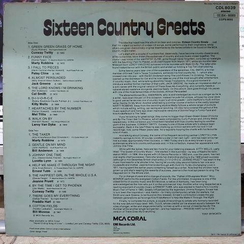 Various – Sixteen Country Greats LP PLAK