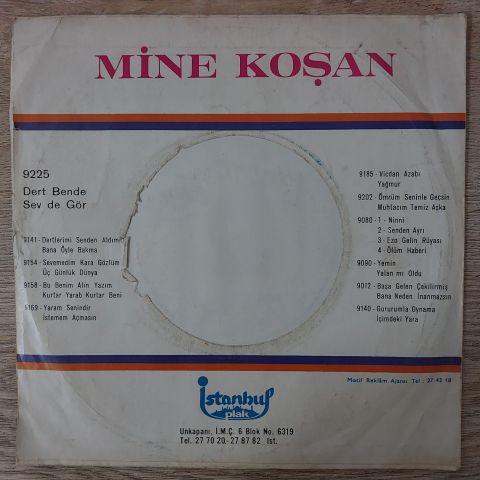 Mine Koşan – Gururumla Oynama / İçimdeki Yara 45LİK PLAK