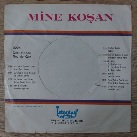 Mine Koşan – Vicdan Azabı / Yağmur 45LİK PLAK
