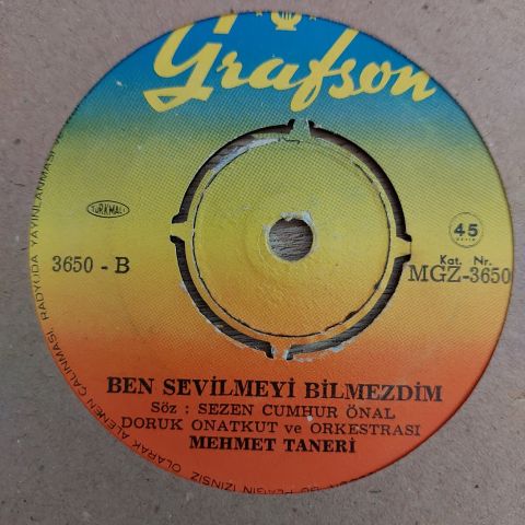 Mehmet Taneri – Seni Sevmek / Ben Sevilmeyi Bilmezdim 45Lİ PLAK