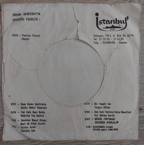 Orhan Gencebay – Vicdan Azabı 45LİK PLAK