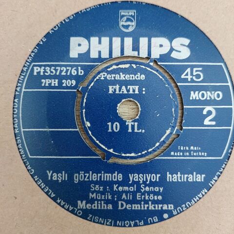 Mediha Demirkıran – Hatıra, Yaşlı Gözlerimde Yaşıyor Hatıralar 45LİK PLAK