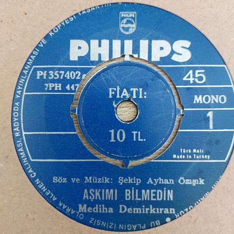 Mediha Demirkıran – Aşkımın Bilmedin / Yalan 45LİK PLAK