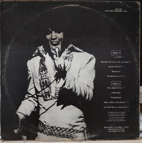 Elvis Presley – On Stage (February, 1970) LP PLAK