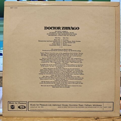 Maurice Jarre / The Metropolitan POPS Orchestra – Doctor Zhivago LP PLAK
