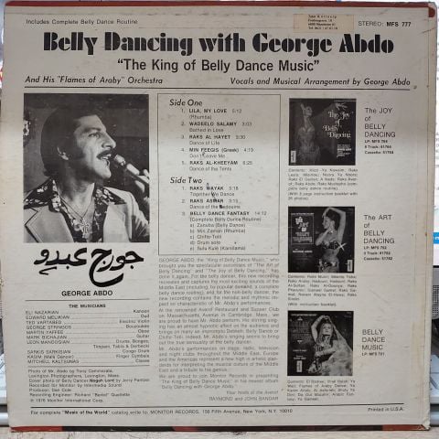 George Abdo And His ''Flames Of Araby'' Orchestra – Belly Dancing With George Abdo LP PLAK