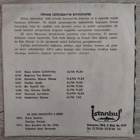 Orhan Gencebay – Gönül Fırtınası 45LİK PLAK
