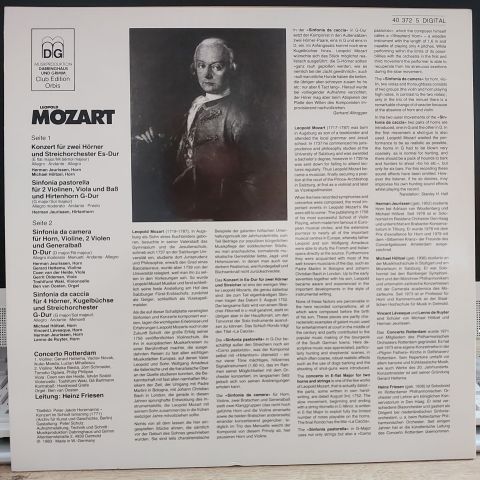 Leopold Mozart, Concerto Rotterdam, Heinz Friesen, Herman Jeurissen, Michael Höltzel – Sämtliche Werke Für Horn Und Orchester LP PLAK