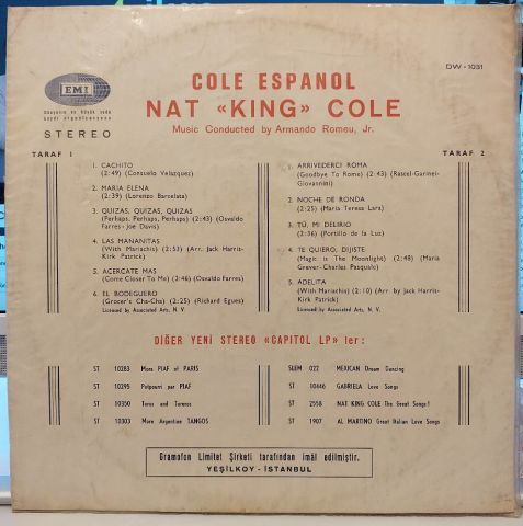 Nat King Cole – Cole Espanol LP PLAK