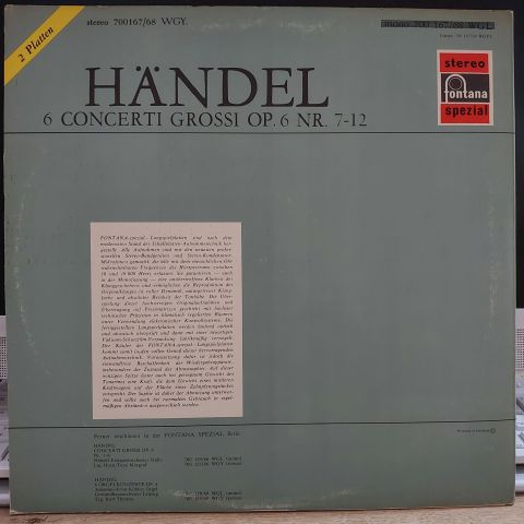 Händel*, Händel Festspiel-Orchester Halle • Horst-Tanu Margraf – 6 Concerti Grossi Op. 6 Nr. 7-12 LP PLAK
