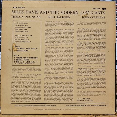 Miles Davis – Miles Davis And The Modern Jazz Giants LP PLAK