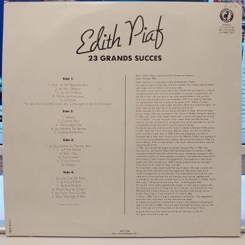 Edith Piaf – The Wonderful World Of Edith Piaf - 23 Grands Succes LP PLAK