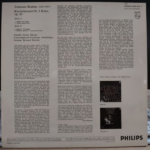 Brahms* – Claudio Arrau, Concertgebouw-Orchestra, Amsterdam*, Bernard Haitink – Klavierkonzert Nr. 2 LP PLAK