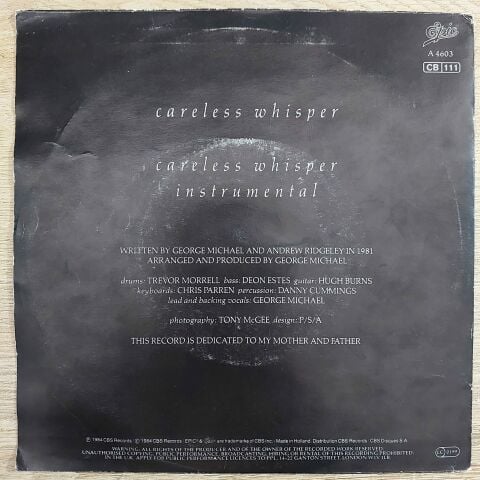 George Michael – Careless Whisper 45LİK PLAK