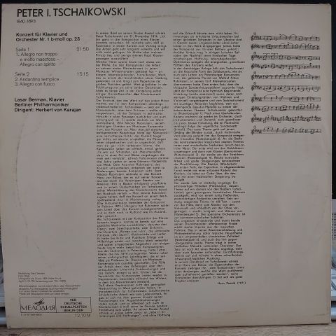 Tschaikowski*, Lazar Berman, Berliner Philharmoniker, Herbert von Karajan – Konzert Für Klavier Und Orchester Nr. 1 B-moll Op.23 LP PLAK