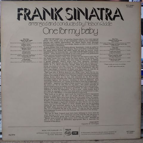 Frank Sinatra – One For My Baby LP PLAK