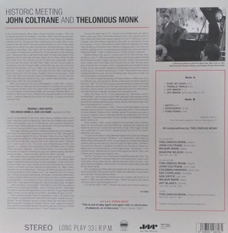 John Coltrane And Thelonious Monk – Historic Meeting LP PLAK