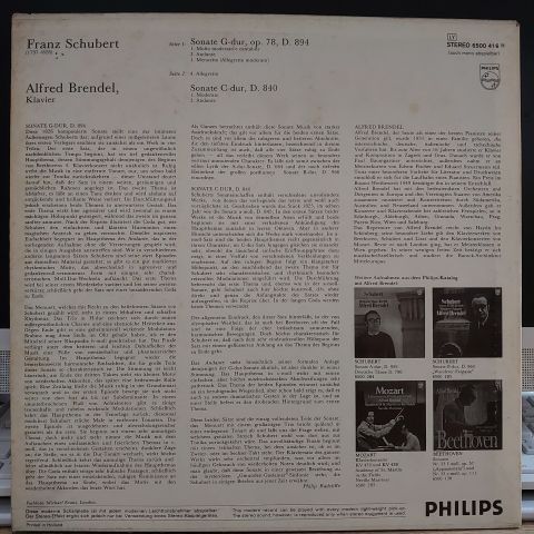 Schubert* - Alfred Brendel – Sonatas In G, D.894 And In C, D.840 LP PLAK