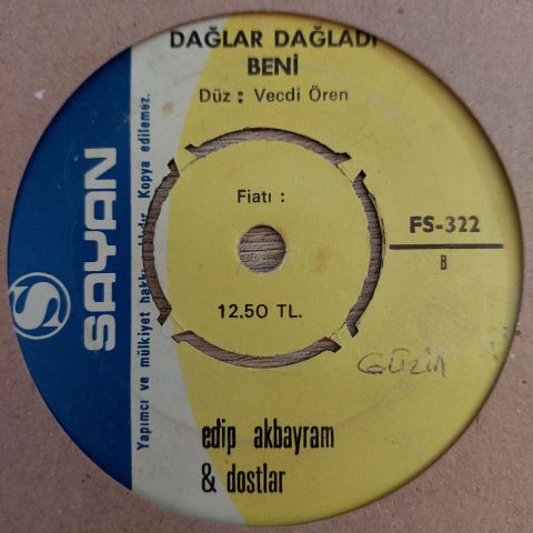 EDİP AKBAYRAM - DAĞLAR DAĞLADI BENİ 45LİK PLAK