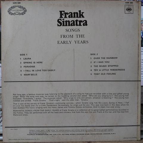 Frank Sinatra – Romantic Songs From The Early Years LP PLAK