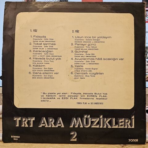 Çeşitli Sanatçılar – TRT Ara Müzikleri 2 LP PLAK