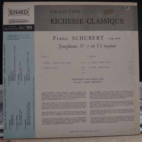 Schubert* - Orchestre Des Cento Soli, Ataulfo Argenta* – La Grande Symphonie LP PLAK