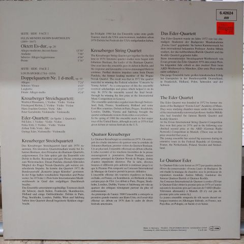 Mendelssohn* - Spohr*, Kreuzberger Streichquartett - Eder-Quartett LP PLAK