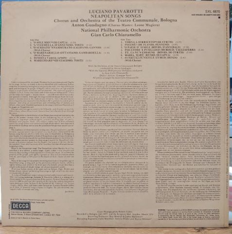 Luciano Pavarotti – O Sole Mio Favourite Neapolitan Songs LP PLAK