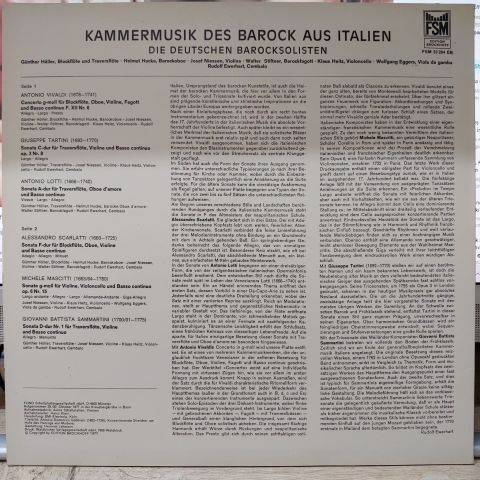 Die Deutschen Barocksolisten – Kammermusik Des Barock Aus Italien LP PLAK
