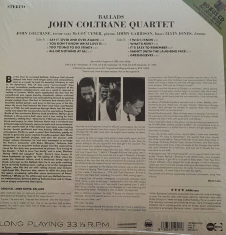 John Coltrane Quartet – Ballad LP PLAK