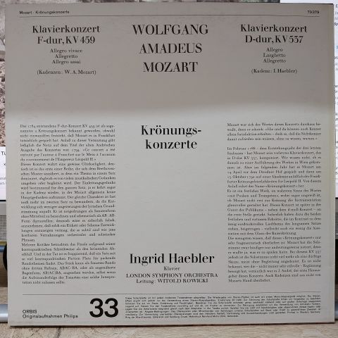 Mozart*, Ingrid Haebler, Witold Rowicki – Krönungskonzerte LP PLAK