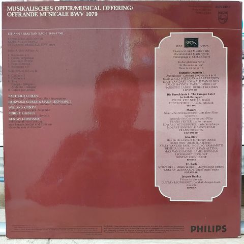 Johann Sebastian Bach - Bart Kuijken, Sigiswald Kuijken, Wieland LP PLAK