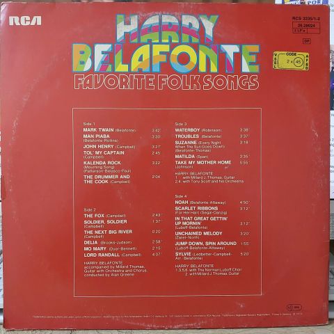 Harry Belafonte – Favorite Folk Songs LP PLAK
