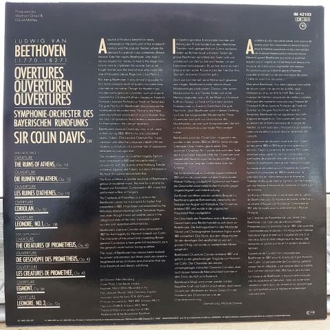 Beethoven* - Symphonie-Orchester Des Bayerischen Rundfunks, Sir Colin Davis – Overtures LP PLAK