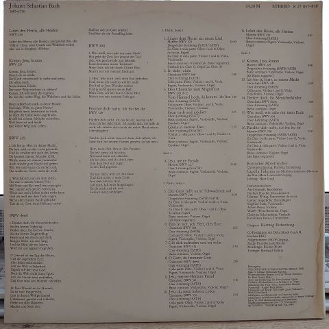 Bach* / Rostocker Motettenchor, Capella Fidicinia, Leipzig*, Hartwig Eschenburg – Motetten BWV 225-230 Choralsätze Chorsätze Zum Magnificat LP PLAK