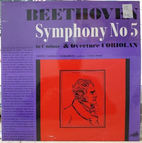 Beethoven* - Boston National Philharmonic Conductor Erich Ridje  LP PLAK
