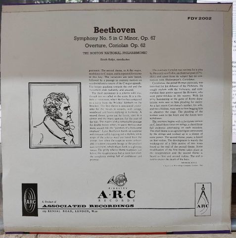 Beethoven* - Boston National Philharmonic Conductor Erich Ridje  LP PLAK