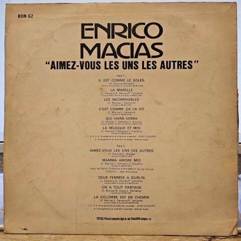 Enrico Macias – Aimez-Vous Les Uns Les Autres LP PLAK