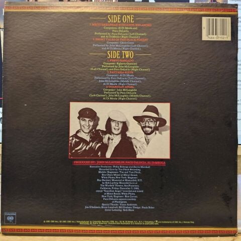 Al Di Meola / John McLaughlin / Paco De Lucia – Friday Night In San Francisco LP PLAK