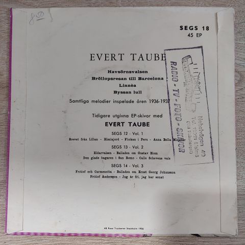 Evert Taube – Vol. 4 45LİK PLAK