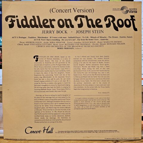 Jerry Bock, Joseph Stein – Fiddler On The Roof (Concert Version) LP PLAK