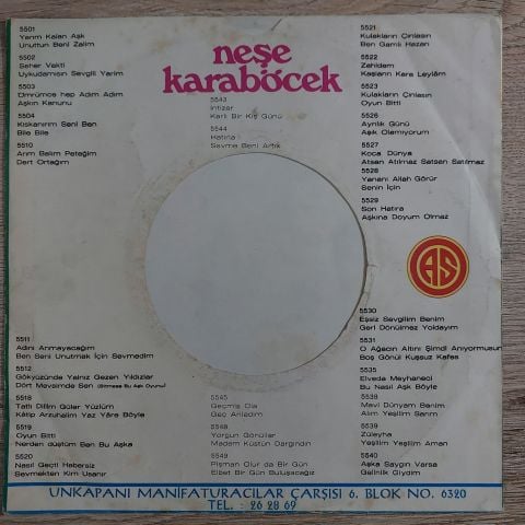 Neşe Karaböcek – Kulakların Çınlasın / Oyun Bitti 45LİK PLAK